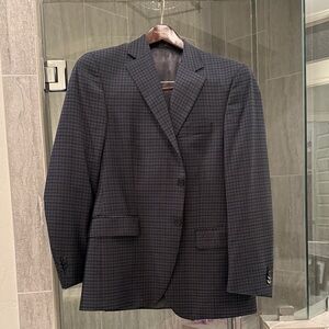 Men's Black & Navy Checkered Blazer